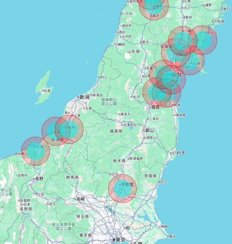 RTKカバーエリア追加：栃木県西刑部町